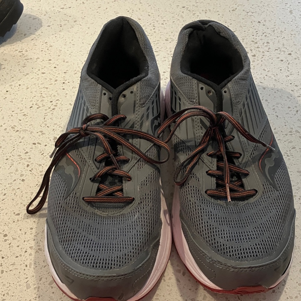 Saucony Gray and Red Athletic Shoes